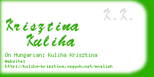 krisztina kuliha business card